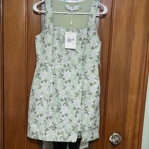 Endless Rose Floral Mini Dress in Green and White